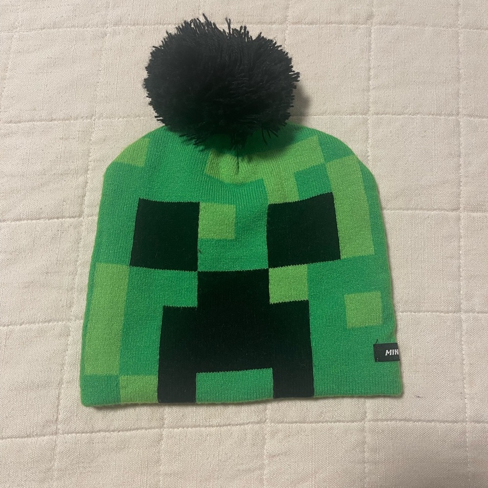 Minecraft kid beanie black/ green